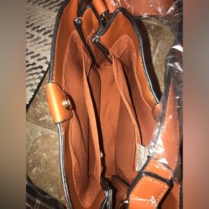 Burnt orange/ brown vegan leather bag